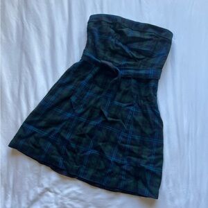 Plaid Dress in Blue and Green